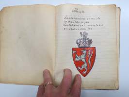 Lauluja ja muistoja sotilasajoiltani, lentosotamies Evert Saloranta (sittemmin kilpa-autoilija), Santahamina, 1937-38, erittäin hyvät ja "poikkeavat" kuvitukset