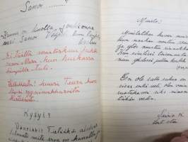 Lauluja ja muistoja sotilasajoiltani, lentosotamies Evert Saloranta (sittemmin kilpa-autoilija), Santahamina, 1937-38, erittäin hyvät ja "poikkeavat" kuvitukset