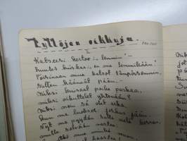 Lauluja ja muistoja sotilasajoiltani, lentosotamies Evert Saloranta (sittemmin kilpa-autoilija), Santahamina, 1937-38, erittäin hyvät ja "poikkeavat" kuvitukset