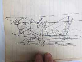 Lauluja ja muistoja sotilasajoiltani, lentosotamies Evert Saloranta (sittemmin kilpa-autoilija), Santahamina, 1937-38, erittäin hyvät ja "poikkeavat" kuvitukset