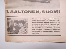 Moottoriviesti 1967 nr 1, Kaniskuva Monte Carlo 1. Aaltonen - Suomi, VW Variant testiä, Opel Kadett testiä, VW 1500 testiä, Volvo 144 S koeajo (3 sivua)...