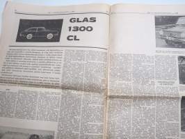 Moottoriviesti 1967 nr 1, Kaniskuva Monte Carlo 1. Aaltonen - Suomi, VW Variant testiä, Opel Kadett testiä, VW 1500 testiä, Volvo 144 S koeajo (3 sivua)...