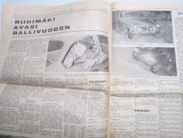 Moottoriviesti 1967 nr 1, Kaniskuva Monte Carlo 1. Aaltonen - Suomi, VW Variant testiä, Opel Kadett testiä, VW 1500 testiä, Volvo 144 S koeajo (3 sivua)...