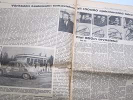 Moottoriviesti 1965 nr 7, Fiat 850 - Skoda 100 MB - Simca 1000 GL kestotestin loppuarvostelut, Abarth -mainos, Moskvitsh-autotehtaalla, Mikroautoharrastus osa III...