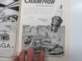 Moottori 1949 nr 11, AK 30-vuotias, Fiat 500 C, Auto USA:ssa, Nainen ohjauspyörässä, Turussa maamme ensimmäinen Speedway-rata, takakansi Evert Saloranta (Ford V8)