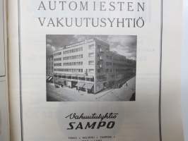 Moottori 1949 nr 11, AK 30-vuotias, Fiat 500 C, Auto USA:ssa, Nainen ohjauspyörässä, Turussa maamme ensimmäinen Speedway-rata, takakansi Evert Saloranta (Ford V8)
