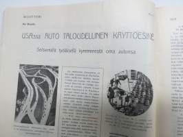 Moottori 1949 nr 11, AK 30-vuotias, Fiat 500 C, Auto USA:ssa, Nainen ohjauspyörässä, Turussa maamme ensimmäinen Speedway-rata, takakansi Evert Saloranta (Ford V8)
