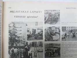 Moottori 1949 nr 11, AK 30-vuotias, Fiat 500 C, Auto USA:ssa, Nainen ohjauspyörässä, Turussa maamme ensimmäinen Speedway-rata, takakansi Evert Saloranta (Ford V8)