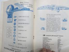 Moottori 1949 nr 11, AK 30-vuotias, Fiat 500 C, Auto USA:ssa, Nainen ohjauspyörässä, Turussa maamme ensimmäinen Speedway-rata, takakansi Evert Saloranta (Ford V8)
