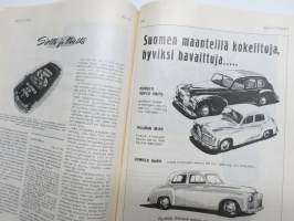 Moottori 1949 nr 11, AK 30-vuotias, Fiat 500 C, Auto USA:ssa, Nainen ohjauspyörässä, Turussa maamme ensimmäinen Speedway-rata, takakansi Evert Saloranta (Ford V8)
