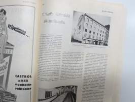 Moottori 1949 nr 11, AK 30-vuotias, Fiat 500 C, Auto USA:ssa, Nainen ohjauspyörässä, Turussa maamme ensimmäinen Speedway-rata, takakansi Evert Saloranta (Ford V8)