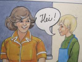 Hyviä tapoja / Energia- ja suojaravinteet -koulutaulu / opetustaulu, piirtänyt MLP - Marja-Liisa Pitkäranta