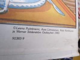 Hyviä tapoja / Energia- ja suojaravinteet -koulutaulu / opetustaulu, piirtänyt MLP - Marja-Liisa Pitkäranta