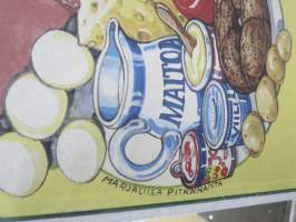 Hyviä tapoja / Energia- ja suojaravinteet -koulutaulu / opetustaulu, piirtänyt MLP - Marja-Liisa Pitkäranta