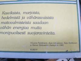 Hyviä tapoja / Energia- ja suojaravinteet -koulutaulu / opetustaulu, piirtänyt MLP - Marja-Liisa Pitkäranta
