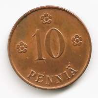 10  penniä  1919