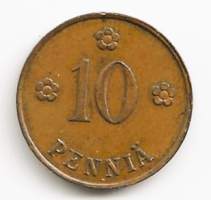 10  penniä  1929