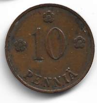 10  penniä  1931