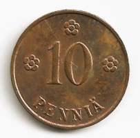 10  penniä  1940