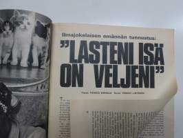 Hymy lehti 1967 nr 8, Kansikuva Elsi Koivisto, Leena Vermaa 8 vuotta TV-kuuluttajajan, Vekko Ennalan artikkeli insestitapauksesta Koskenkorvalla - Lasten isä on veli
