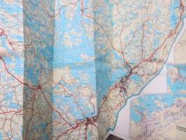 Suomen tiekartta 6 vägkarta över Finland 1970 -road map