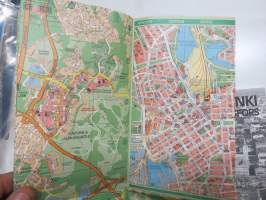Helsinki - Helsingfors 1989 opaskartta + erillinen hakemisto / guidekarta / tourist map / plan de villa / stadtplan / plan goroda 1:20 000