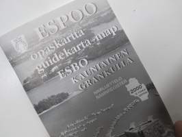 Espoo / Esbo + Kauniainen / Grankulla opaskartta 2000 + erillinen nimihakemisto kaduista yms. -guidekarta