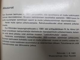 Lasitutkimuksia I - Suomen lasinpuhaltajat 1748-1860 (kansikuvan sommittelu Tapio Wirkkala)
