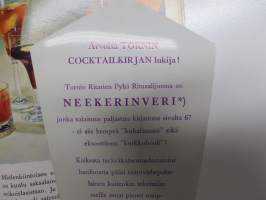 Tornin Cocktailkirja - Tornin kirjat VII, perustietoja ja parisataa reseptiä - sisältää erillisen Tornin Ritarien Pyhän Rituaalijuoman "Neekerinveri" -reseptin