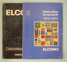 Philipsin ELCOMA 1973–1974 ‑komponenttikatalogi +Philipsin ELCOMA 1968 ‑komponenttikatalogi. ( Elektroniikkaharrastus, nostalgia, elektroniikkahistoria)