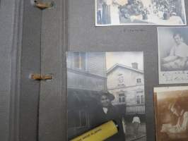 Valokuva-albumi 1920-luvulta, paljon kuvia Helsingistä, opiskelijaelämää, ym. mukana 1kpl pikakuvaamo "ASA":n kuva