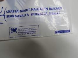 T-Markkinatalo Raketti (market), Hämeenlinna, -muovikassi 1970-luvulta