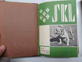 SKL - Suomen Kennel-Liiton julkaisu (jäsenlehti) vv. 1952-1958 -sidotut vuosikerrta neljänä sidoksena
