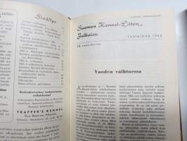 SKL - Suomen Kennel-Liiton julkaisu (jäsenlehti) vv. 1952-1958 -sidotut vuosikerrta neljänä sidoksena