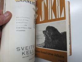 SKL - Suomen Kennel-Liiton julkaisu (jäsenlehti) vv. 1952-1958 -sidotut vuosikerrta neljänä sidoksena