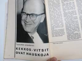 Hymy 1966 nr 8, Kansikuva Aulikki Järvinen, Poliisin sakotusmielivalta, Veikko Ennala - Miksi muukalaisuus on valttia naismaailmassa?, Albert Aalto pakoili 16 vuotta