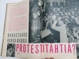 Hymy 1966 nr 8, Kansikuva Aulikki Järvinen, Poliisin sakotusmielivalta, Veikko Ennala - Miksi muukalaisuus on valttia naismaailmassa?, Albert Aalto pakoili 16 vuotta