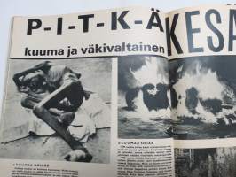 Hymy 1966 nr 8, Kansikuva Aulikki Järvinen, Poliisin sakotusmielivalta, Veikko Ennala - Miksi muukalaisuus on valttia naismaailmassa?, Albert Aalto pakoili 16 vuotta