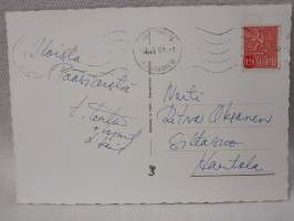 pääsiäiskortti Tyttö ja karitsa v.1969