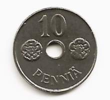 10  penniä  1943  Fe