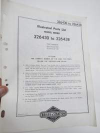 Briggs &amp; Stratton Illustrated Parts List Model Series 326430 to 326438