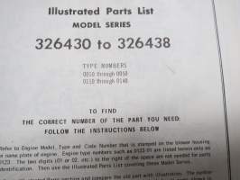 Briggs &amp; Stratton Illustrated Parts List Model Series 326430 to 326438