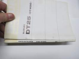 Suzuki DT25 (DT400) outboard parts catalogue 1975, illustrations / perämoottori, varaosaluettelo räjäytyskuvineen