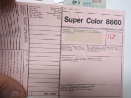 Grundig 8660 SK väri TV -käyttöohjekirja ym. mukana toimitettuja papereita