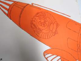 "Sosialismissa ollaan jo avaruudessa" -neuvostoliittolainen propagandajuliste v. 1970