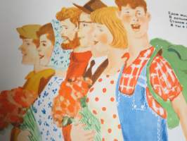 "Brjanskiin, Krasnodariin (Uralille - Siperiaan) sosialismia rakentamaan" -neuvostoliittolainen propagandajuliste v. 1970