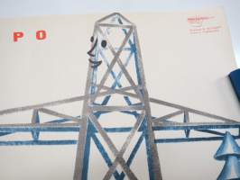 "Sähköistämisohjelma etetee" -neuvostoliittolainen propagandajuliste v. 1970