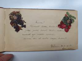 Muistokirja - Aune Heleena Ruuth (Suojaasto, Vehmaa) -muistokirja kiiltokuvineen ja  teksteineen vv. 1919-1923, runsaasti kiiltokuvia, kaikki näkyvät kohteen kuvista