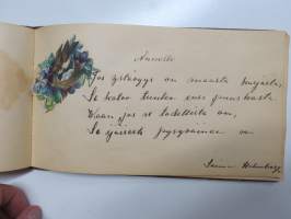 Muistokirja - Aune Heleena Ruuth (Suojaasto, Vehmaa) -muistokirja kiiltokuvineen ja  teksteineen vv. 1919-1923, runsaasti kiiltokuvia, kaikki näkyvät kohteen kuvista