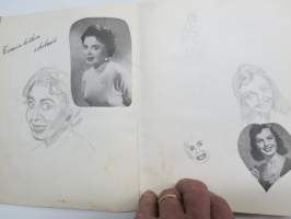 Sotilasmuistioni, M.E. 1955 -varusmiesaikaisia muistoja ja piirroksia ym. varten tarkoitettu kirja, tässä enimmäkseen piirroshahmotelmia